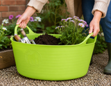 Tubtrugs 15L Small Shallow Flexible Tub – Pistachio | Multi-Purpose Garden & Storage Tub | Durable Carry Bucket