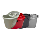 15 Liter Mop Bucket with Wringer, Classic Plastic Bucket with Side Lip for Easy Pouring, Floor Bucket with Carry Handle – Ideal for General and Small Area Cleaning Solution