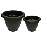 Winchester Round Bell Pot Ebony - Indoor Home Outdoor Garden Round Flower Tree Planter  30cm - 40cm
