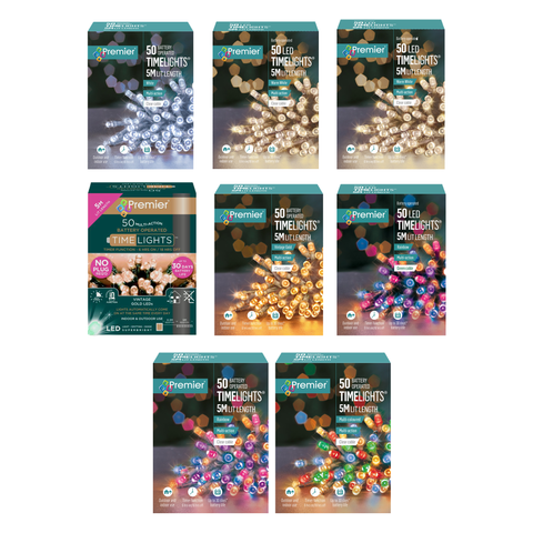 Premier 50 LED Multi Action Battery Operated TIMELIGHTS™ – 10 Colors & Cable Variations
