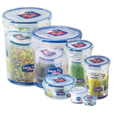 LocknLock Clear Rectangular Plastic Food Storage Container Cereal Dispenser with Flip Top Lid – Clear/Blue – Airtight 100ml to 1.8L