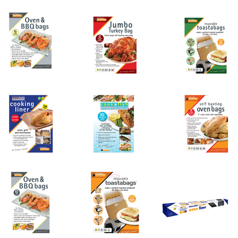 Toastabags Baking And Cooking Accessories Different Types Includes: Oven Bags, Cooking Liner, Oven Liner, Oven & BBQ Bags Large , Oven Roasting Bags & Reusable toastabags For Cooking Easy Clean