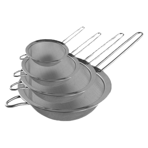 Probus Stainless Steel Classic Sieves 7.5cm - 19cm Tea & Fruit Fine Mesh Strainer For Cooking, Flour Baking Rust Free Cocktail Drinks Strainer, Juice Strainer for Pulps & Seeds