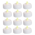 Premier Realistic and Bright White Flickering Flameless LED Tea Light Candles For Halloween, Weddings, Festivals, Decoration, and Christmas etc