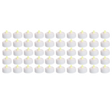 Premier Realistic and Bright White Flickering Flameless LED Tea Light Candles For Halloween, Weddings, Festivals, Decoration, and Christmas etc