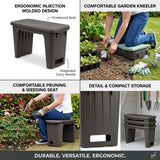 GARDEN KNEELER STOOL SEAT CHAIR 3 IN 1 PORTABLE TOOL STORAGE GARDENING PADDED