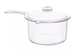 Easy Cook Large Sauce Gravy Milk Pan Microwave Saucepan With Lid 0.9L Clear