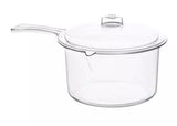 Easy Cook Large Sauce Gravy Milk Pan Microwave Saucepan With Lid 0.9L Clear