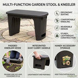 GARDEN KNEELER STOOL SEAT CHAIR 3 IN 1 PORTABLE TOOL STORAGE GARDENING PADDED