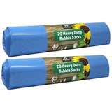 Rubble Sacks Blue Garden Rubbish Waste Heavy Duty Strong Bags Outdoor 40L