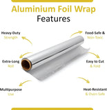 Aluminium Kitchen Tin Foil Roll 75 Metres, Alu Wrap 300mm, 450mm Food Wrap