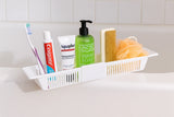 Extendable Over Bath Tub Rack Caddy Tidy Storage Bathroom Organiser Unit White