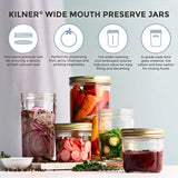 Kilner Canning Glass Jars 6pc Wide Mouth Containers Preserve Jars 500ml