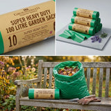 Heavy Duty Green Bin Bags Roll For Garden Waste Sacks Rubbish Grass Refuse 100L
