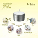 Bolsius 8 Hour White Tealight Candles (45 Pack) | Long Burning, Unscented, Smokeless & Drip-Free Household Premium Tealights for Home Decor, Events, & Cosy Ambiance