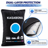 Car Home Dehumidifier Large Reusable Dry Bag Moisture Absorber Pad for Cars, Wardrobes, Bedrooms & Small Spaces 300g - 1000g