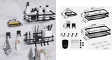 2Pcs Bathroom Shower Caddy Shelf Organiser No Drill Wall Mounted Shower Shelves