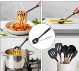 Fackelmann INITIAL Spaghetti Spoon, Non-Stick Anti-Scratch Plastic Server, Pronged Pasta Fork with Portion Measure, Serving Spoon, Scoop & Drain Heat-Resistant Utensil to 200 Degree Celsius, 30cm