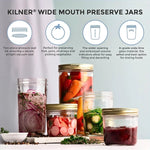 Kilner Canning Glass Jars 6pc Wide Mouth Containers Preserve Jars 350ml