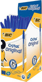 BIC Cristal Medium BallPoint Pens Smudge-free 1.0MM Biros Blue Pen Office