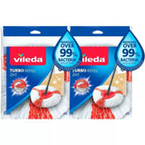 Vileda Easy Wring Clean Turbo Smart Spin Microfibre Mop And Bucket Set + Refills