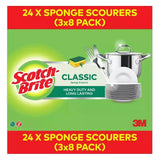 Scotchbrite Classic Sponge Scourer Heavy Duty Durable Dish Kitchen Clean 24 Pack