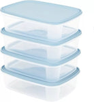 Wham Food Storage Plastic Kitchen Lunch Box Container With Lid 1L Set Of 4