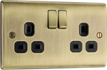 2 x BG Nexus Double Switched Socket 13A 2 Gang Antique Brass NAB22B