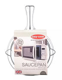 Easy Cook Large Sauce Gravy Milk Pan Microwave Saucepan With Lid 0.9L Clear