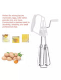 Rotary Hand Whisk Manual Mixer Beater Blender Cakes Eggs Sauces Easy Control