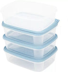 Wham Food Storage Plastic Kitchen Lunch Box Container With Lid 1L Set Of 4