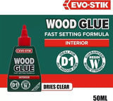 Evo Stik Interior Wood Adhesive Glue Extra Strong Fast Set Clear Bond Inside