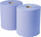 Centrefeed Blue White Rolls 2ply Embossed Kitchen Hand Wipes Paper Towels Tissue
