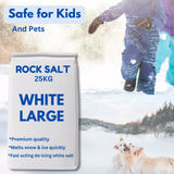 White Deicing Rock Salt Grit Weed Killer Winter Snow Ice Driveways Road Gritting