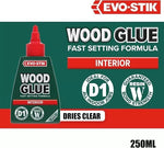 Evo Stik Interior Wood Adhesive Glue Extra Strong Fast Set Clear Bond Inside