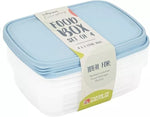 Wham Food Storage Plastic Kitchen Lunch Box Container With Lid 1L Set Of 4