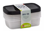 Wham Food Storage Plastic Kitchen Lunch Box Container With Lid 1L Set Of 4