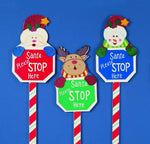 Wooden Santa Stop Here Sign Garden Stake Father Christmas Santa Design 76cm