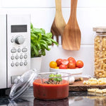 Easy Cook Large Sauce Gravy Milk Pan Microwave Saucepan With Lid 0.9L Clear