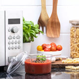 Easy Cook Large Sauce Gravy Milk Pan Microwave Saucepan With Lid 0.9L Clear