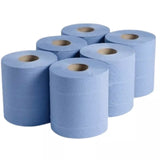 Centrefeed Blue White Rolls 2ply Embossed Kitchen Hand Wipes Paper Towels Tissue