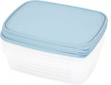 Wham Food Storage Plastic Kitchen Lunch Box Container With Lid 1L Set Of 4