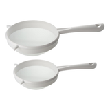 Probus Fackelmann White Plastic Sieve 15cm - 19cm Strainer, Large, Fine Mesh, White